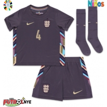 Camiseta Inglaterra Declan Rice #4 Visitante Equipación para niños Eurocopa 2024 manga corta (+ pantalones cortos)